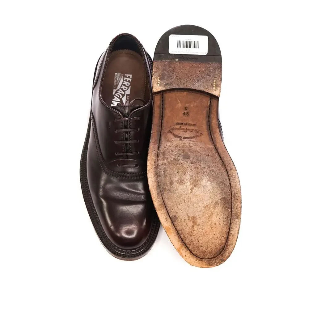 $1,095 FERRAGAMO - Brown Leather Oxfords - 9.5 D
